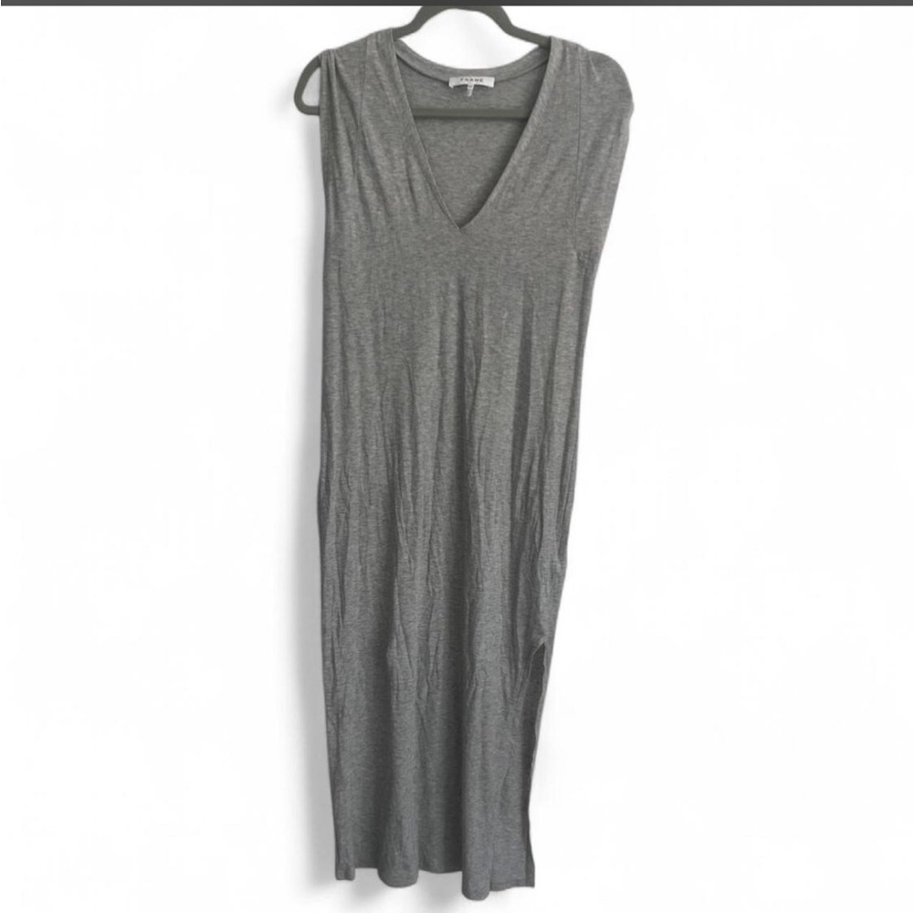 Frame Le Muscle V-Neck grey maxi dress Size S - Picture 3 of 5